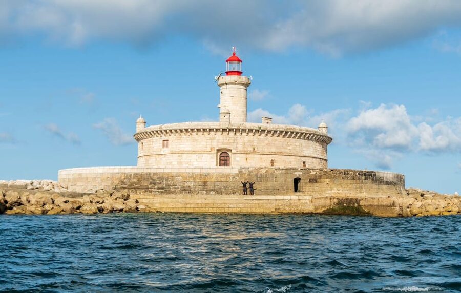 Boat tour: charming Cascais Coast to Lisbon lighthouse - From Cascais Marina toward the Tagus entrance