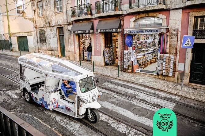 Expert Lisbon Tour with Local Guide in Private Eco Tuk Tuk - Chiado, Bairro Alto, and Baixa