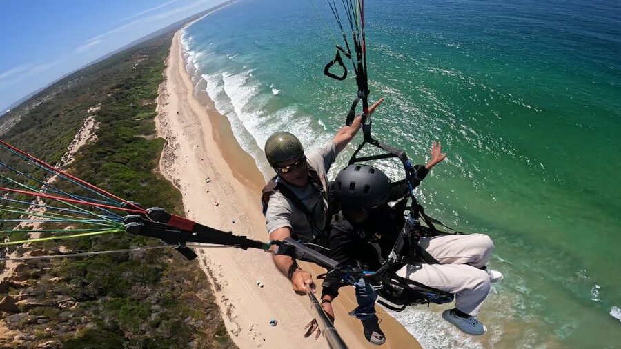 From Lisbon: Paragliding Tandem Flight - Lisbon’s coastline from a paraglider