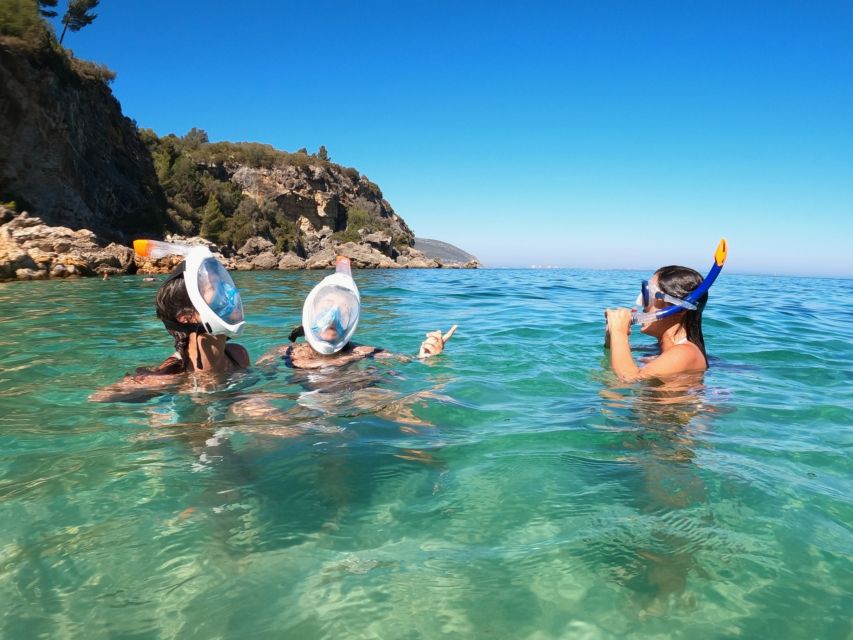 Lisbon: Arrábida Kayak & Wild Beach Snorkeling with Pickup - Snorkeling among fish and rocky shallows