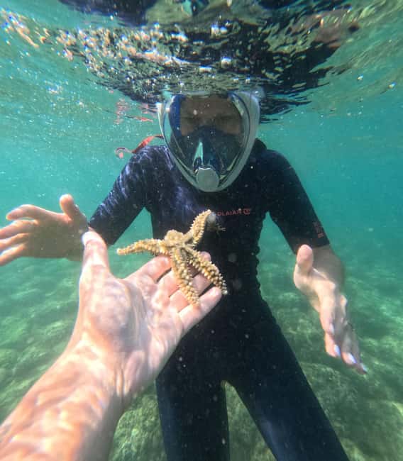 Lisbon: Arrábida Kayak & Wild Beach Snorkeling with Pickup - GoPro photos and the beach-hut finish