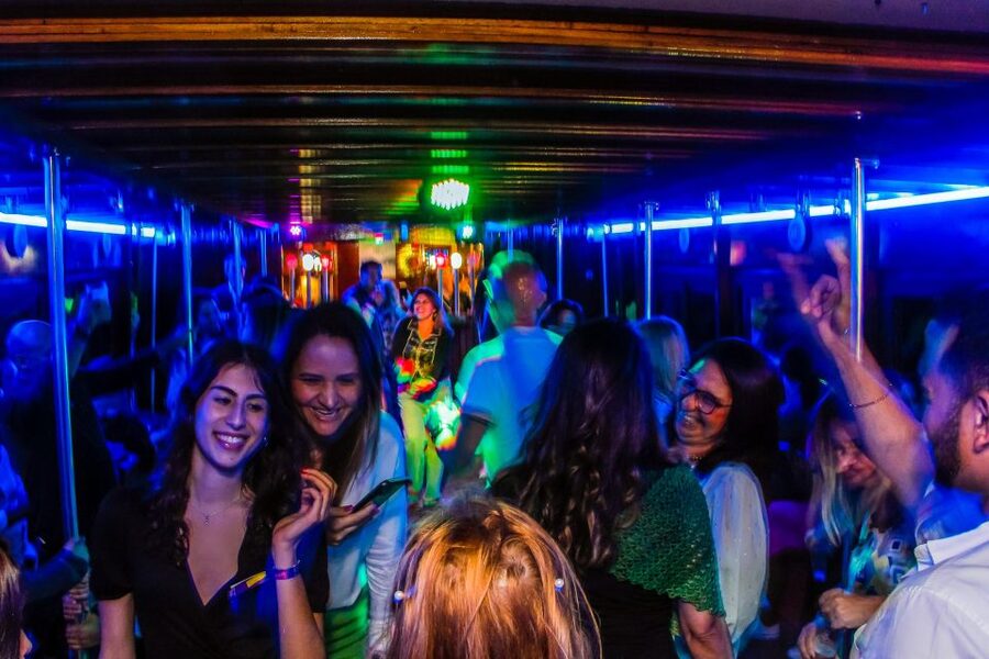 Lisbon: Disco Night Cruise with DJ and Open Bar - The lower deck, DJ, and dance floor