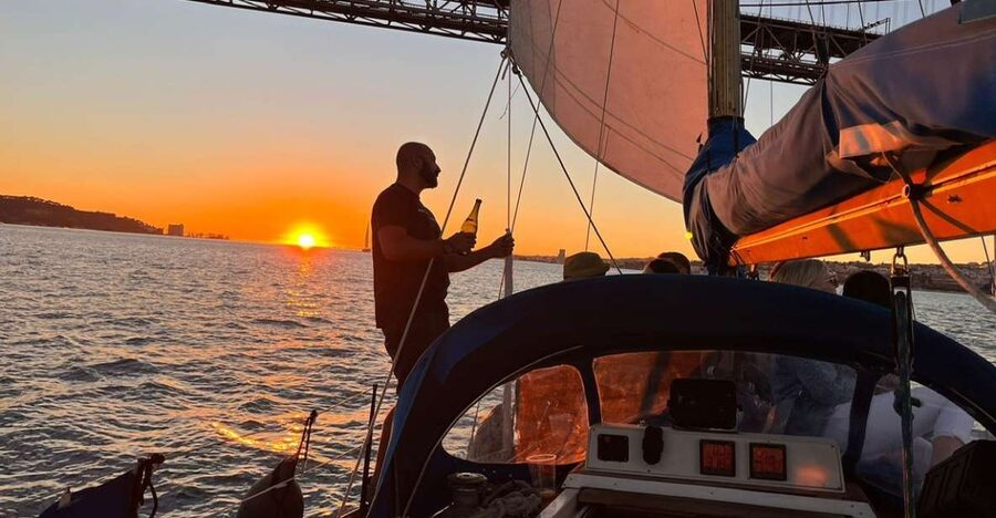 Lisbon: Sailboat Sunset Tour with a Drink - Commerce Square from the river