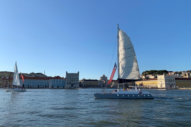 Lisbon Sunset Catamaran Cruise on the Tagus River - Passing beneath 25 April Bridge