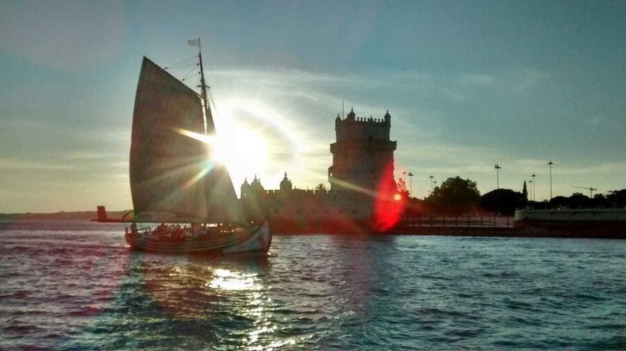 Lisbon: Tagus River Sunset Cruise in a Traditional Vessel - Continuing west toward Belém