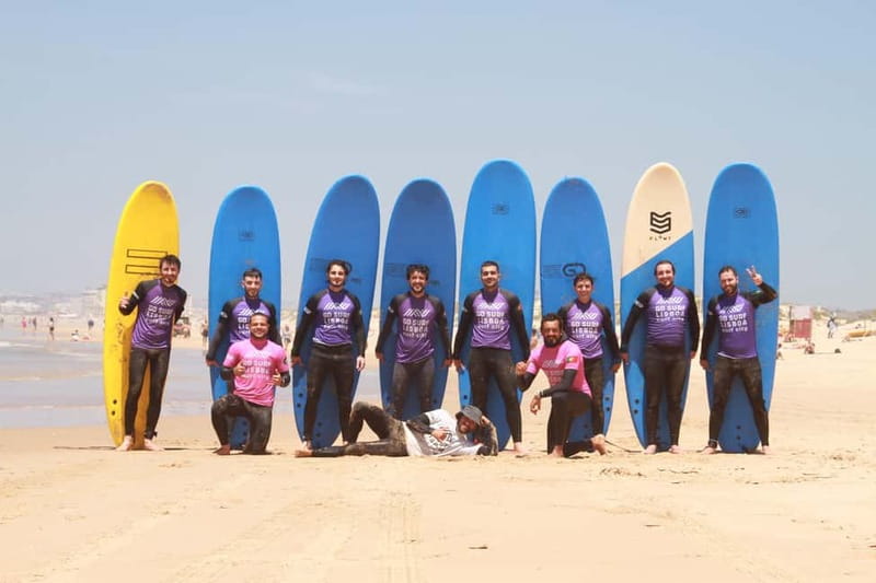 Lisbon: The Surf Instructor - surf lessons with transfer - Wetsuit, board, and a quick start on the sand
