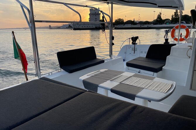 LUXURY Catamaran Sunset and Wine cruise - Looking across to Cacilhas and Cristo Rei