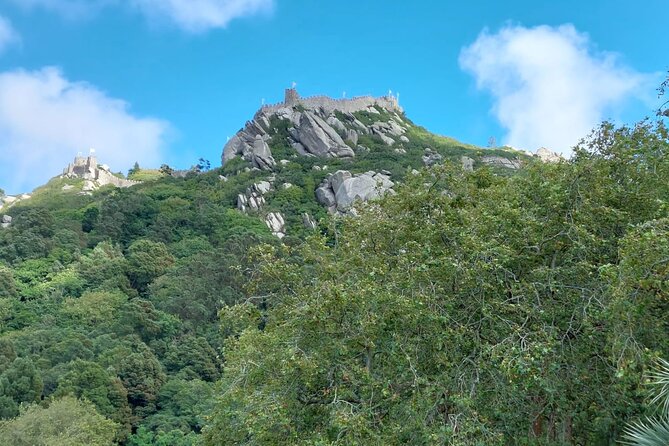 Private Tour Sintra, Palaces and Mountain Tuk Tuk(2 to 6 people) - The Moorish Castle walls from the road