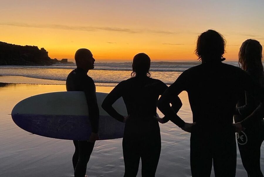 Surfing lessons at Ericeira World Surf Recognized - The end-of-session review and optional media